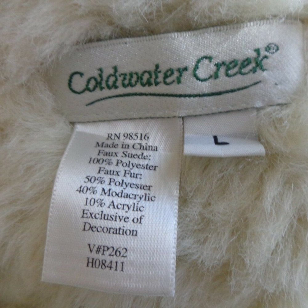 COLDWATER CREEK SZ L FAUX FUR SUEDE  JACKET - Picture 6 of 6